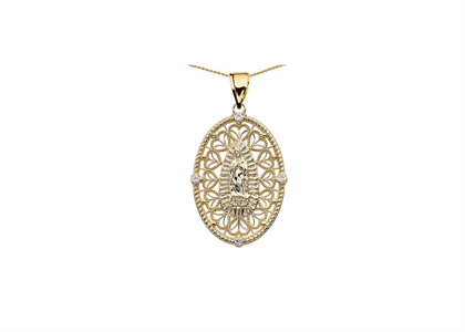 Virgin Mary Filigree Pendant